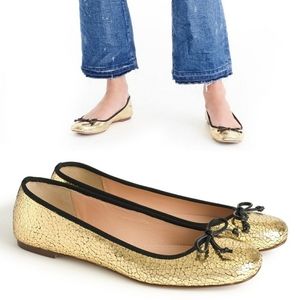 J.Crew Franklin Crackle Flats